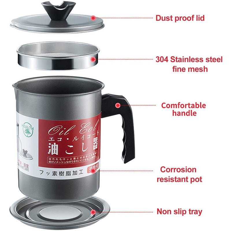 Stainless Steel Oil Filter Pot with Tray